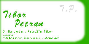 tibor petran business card